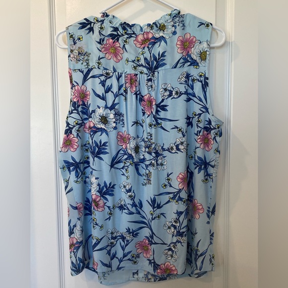 Orlee Mixed Material Sleeveless Top blue - Picture 2 of 2